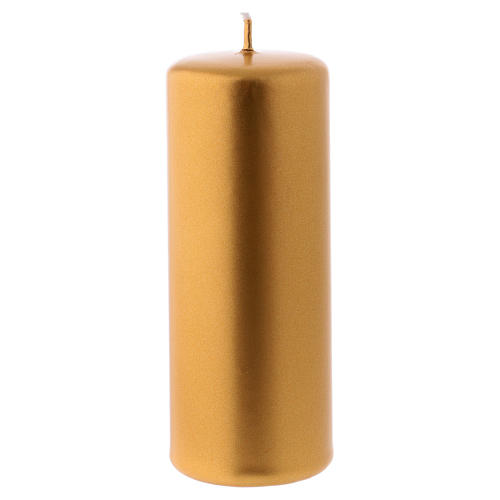 Christmas candle in gold-colour metal 5x13 cm 1