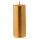 Christmas Pillar Candle, Ceralacca 5x13 cm in gold s1