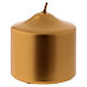 Christmas candle in gold-colour metal 8x8 cm s1