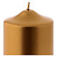 Christmas candle in gold-colour metal 8x8 cm s2