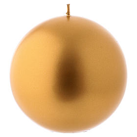 Christmas candle in wax, golden diam. 12 cm