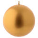 Christmas candle in wax, golden diam. 12 cm s1