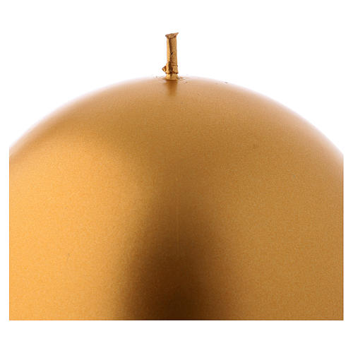 Vela Natal esfera Ceralacca metal 12 cm ouro 2