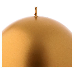 Christmas Ball Candle in metallic gold, Ceralacca, 12 cm diameter