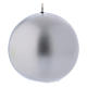 Silver Christmas Sphere Candle, Ceralacca d. 10 cm s1