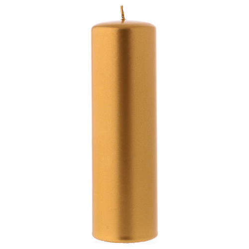 Christmas candle in wax, metallic effect golden 20x6 cm 1