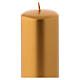 Christmas candle in wax, metallic effect golden 20x6 cm s2