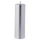 Christmas candle in wax, metallic effect silver 20x6 cm s1