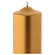 Bougie de Noël couleur métallique Ceralacca 24x8 cm dorée s2