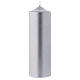 Christmas candle in wax, metallic effect silver 24x8 cm s1