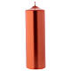 Christmas candle in wax, metallic effect copper 24x8 cm s1