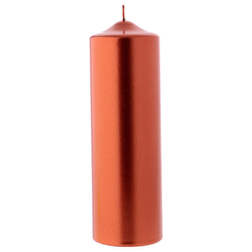 Christmas candle in copper, Ceralacca 24x8 cm 1