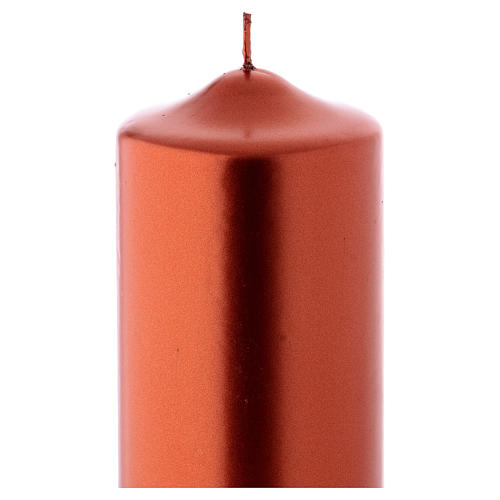 Christmas candle in copper, Ceralacca 24x8 cm 2