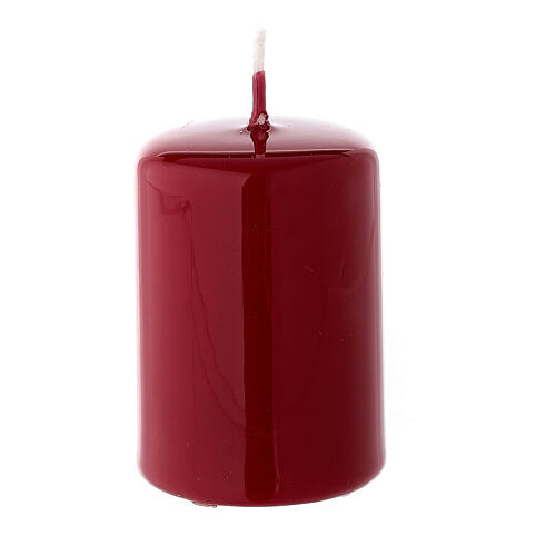 Świeca bożonarodzeniowa cylindryczna ceralacca ciemnoczerwona 60x40 mm 2