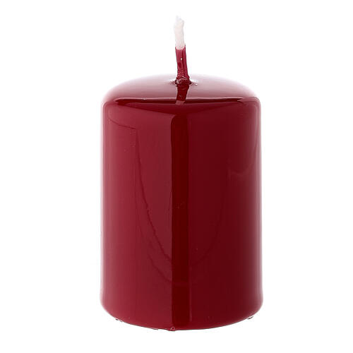 Vela de Natal cilindro lacre vermelho escuro 60x40 mm 1