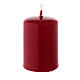 Matte dark red Christmas pillar candle 60x40 mm s1