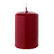 Matte dark red Christmas pillar candle 60x40 mm s2