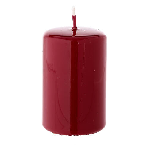 Candelotto di Natale cilindrico 80x50 mm ceralacca rosso scuro 2