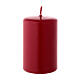 Matte dark red Christmas pillar candle 80x50 mm s2