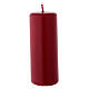 Candela di Natale cilindro 13x5 cm ceralacca rosso scuro s1