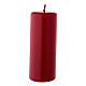 Candela di Natale cilindro 13x5 cm ceralacca rosso scuro s2