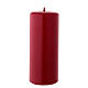 Matte dark red Christmas pillar candle 150x60 mm s1