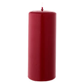 Vela de Natal cilindro lacre vermelho escuro opaco 150x60 mm