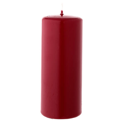 Vela de Natal cilindro lacre vermelho escuro opaco 150x60 mm 1