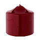 Shiny dark red Christmas candle 80x80 mm s1