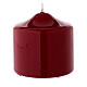 Shiny dark red Christmas candle 80x80 mm s2