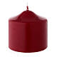 Matte dark red Christmas candle 80x80 mm s2