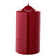 Shiny dark red Christmas candle 150x80 mm s1