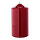 Shiny dark red Christmas candle 150x80 mm s2