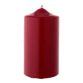Rote Weihnachtskerze Siegelwachs Zylinderform, 150x80 mm