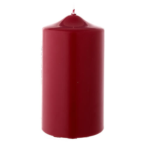 Rote Weihnachtskerze Siegelwachs Zylinderform, 150x80 mm 1