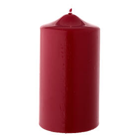 Matte dark red Christmas candle 150x80 mm