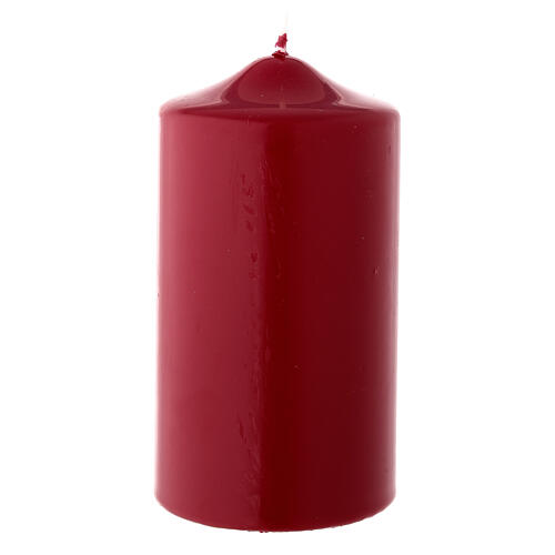 Matte dark red Christmas candle 150x80 mm 2