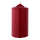 Matte dark red Christmas candle 150x80 mm s1