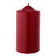 Matte dark red Christmas candle 150x80 mm s2