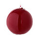Shiny dark red Christma candle 50 mm s1