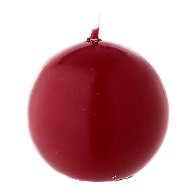 Matte dark red Christma candle 50 mm