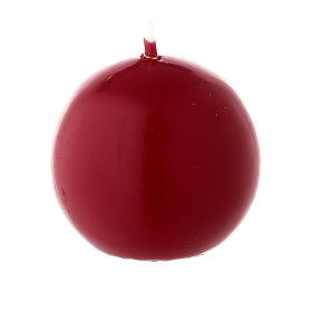 Bougie Noël sphère diamètre 5 cm cire à cacheter rouge foncé