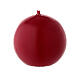 Candela natalizia sfera diametro 5 cm ceralacca rosso scuro s1