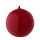 Candela natalizia sfera diametro 5 cm ceralacca rosso scuro s2