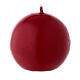 Candela di Natale sferica ceralacca rosso scuro 6 cm s1