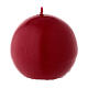 Candela di Natale sferica ceralacca rosso scuro 6 cm s2
