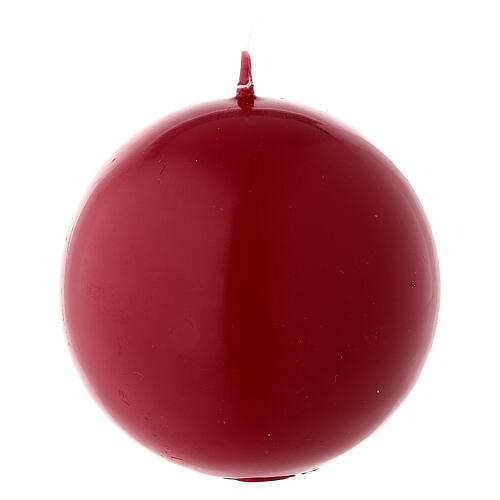 Vela de Natal esférica vermelho opaco lacre 8 cm 2