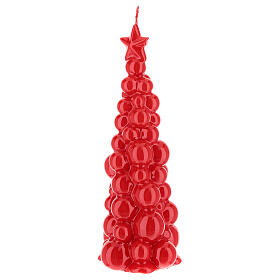 Mosca Weihnachtskerze in Form eines roten Baums, 21 cm