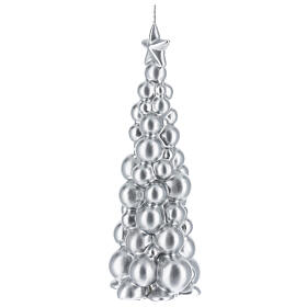 Vela navideña árbol Moscú plata 21 cm