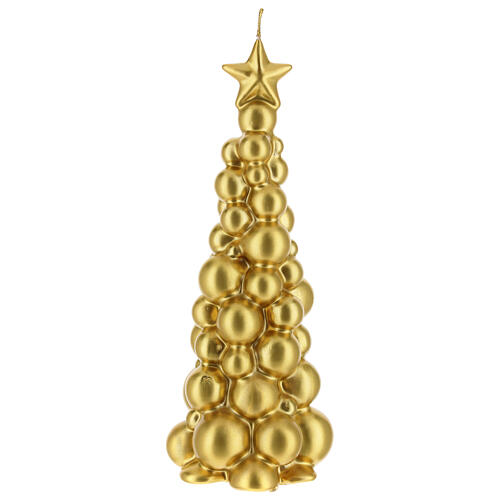 Mosca Weihnachtskerze in Form eines goldfarbigen Baums, 21 cm 1